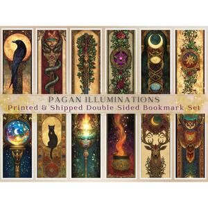 Pagan Illuminations Gothic Wiccan Fantasy Bookmarks Printed Set Of 12
